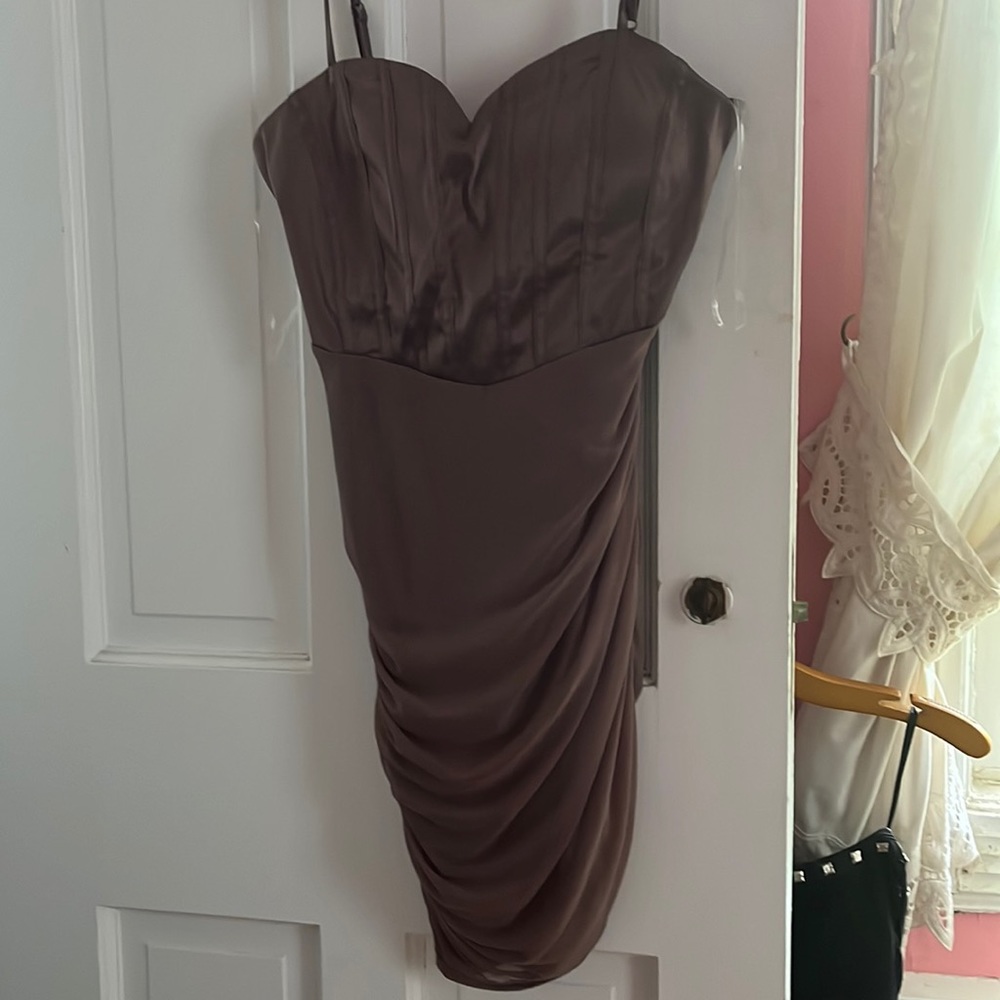 Windsor taupe bodycon dresss. New with tags. Size large